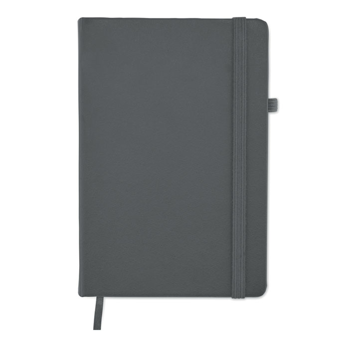 Recycled PU A5 lined notebook, каменный серый-1
