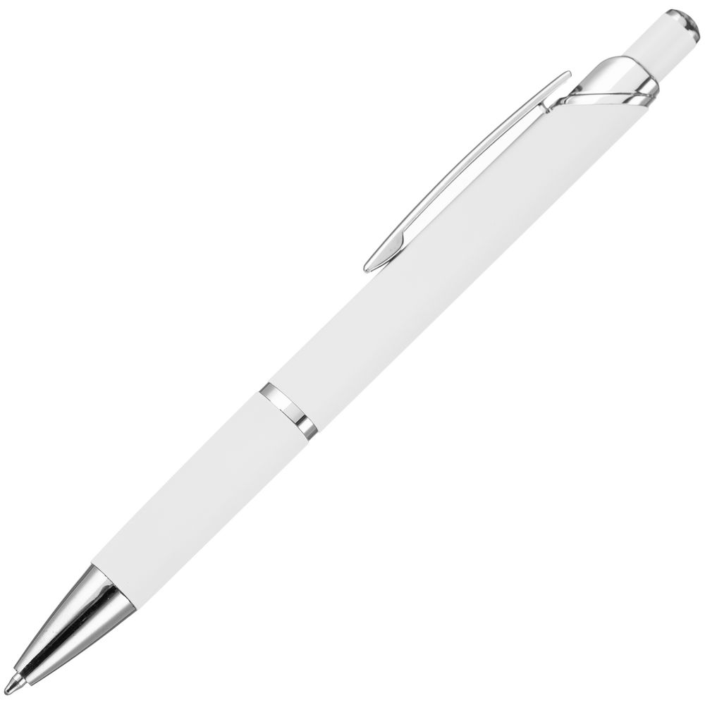 Ручка шариковая Chromos Soft Touch, белая-1
