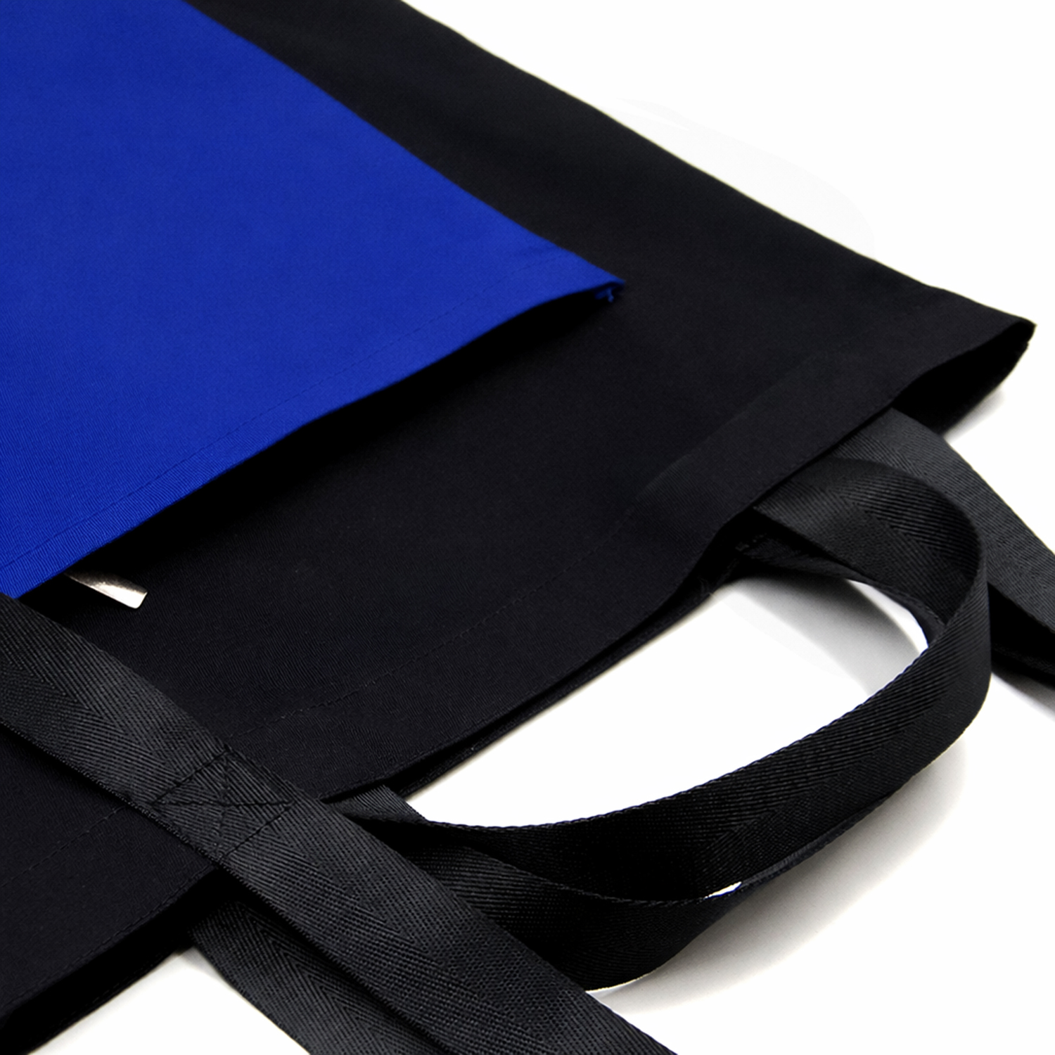 Шоппер Superbag Big Pocket, с карманом на молнии (черный с синим)-5