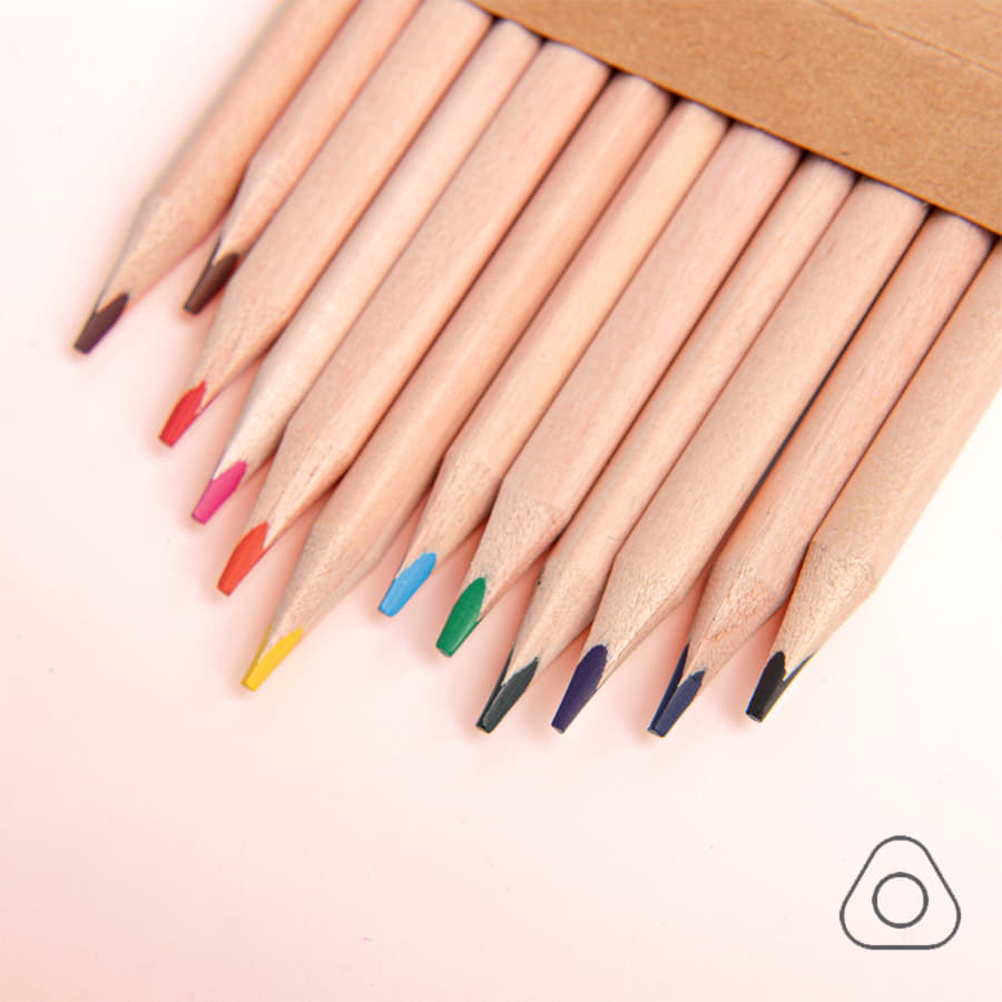 Цветные карандаши KINDERLINE middle,12 цветов, бежевый-2