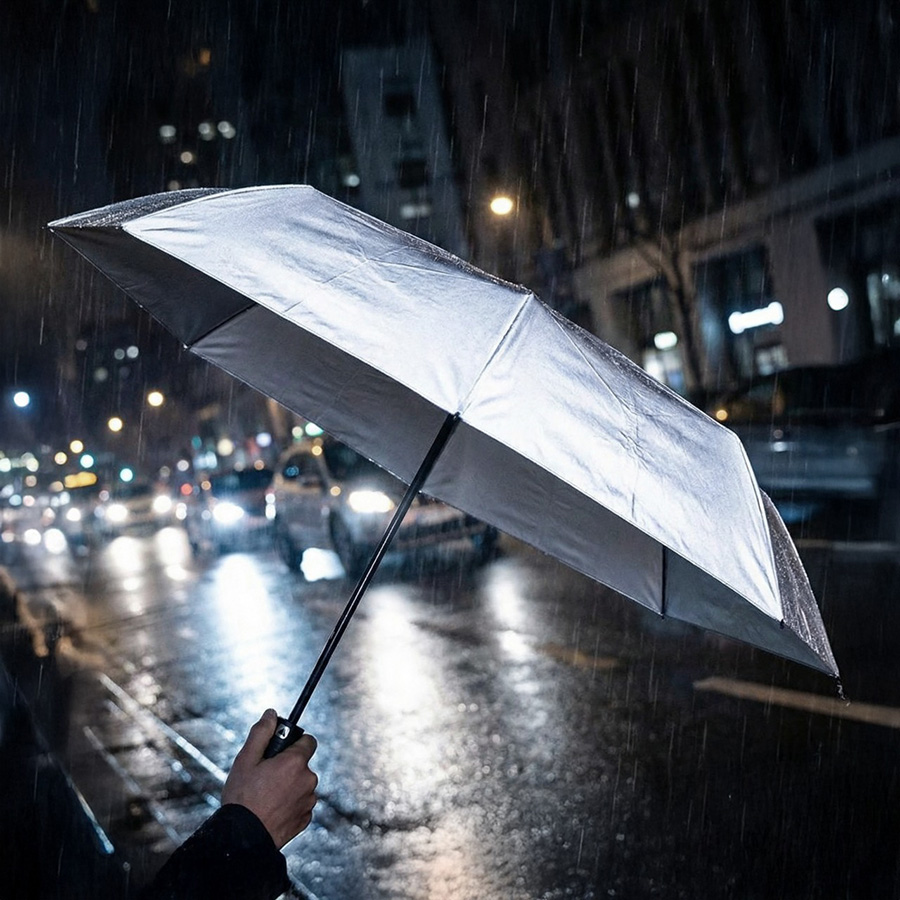 Зонт складной "Reflect", полуавтомат, светоотражающий серый, серый-3