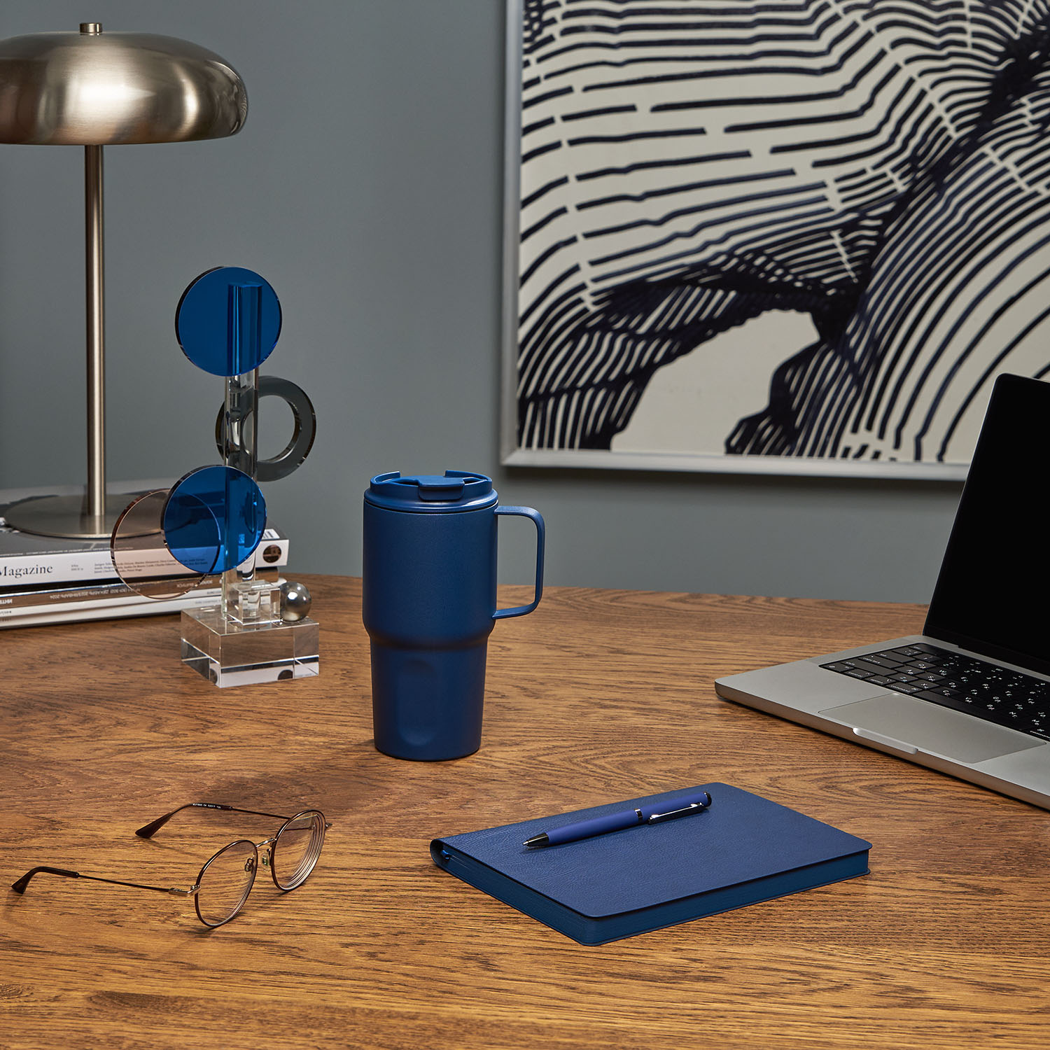 Термокружка вакуумная Авентура (Aventura), синяя-7