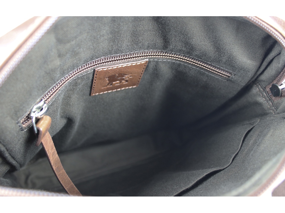 Сумка через плечо Mano Don Luca, натуральная кожа в коньячном цвете, 23 х 26,5 х 4,5 см-5