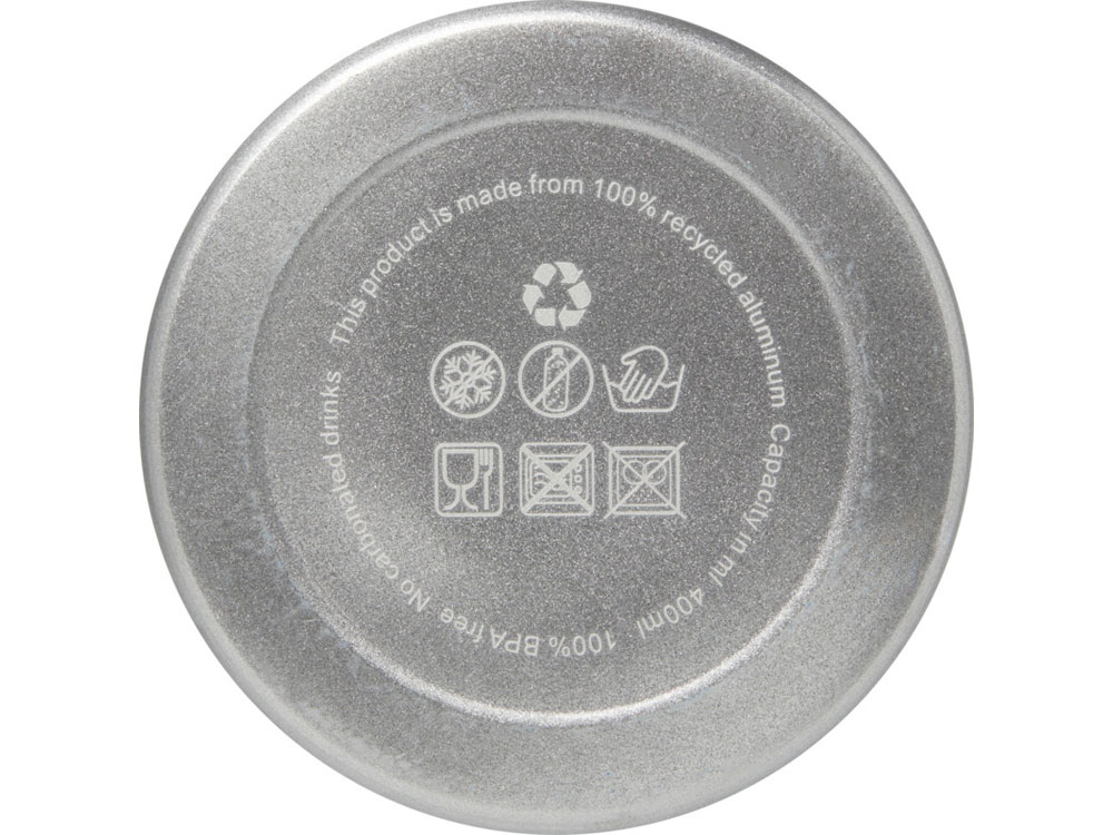 Бутылка для воды с карабином Oregon, объемом 400 мл, серебристый-2