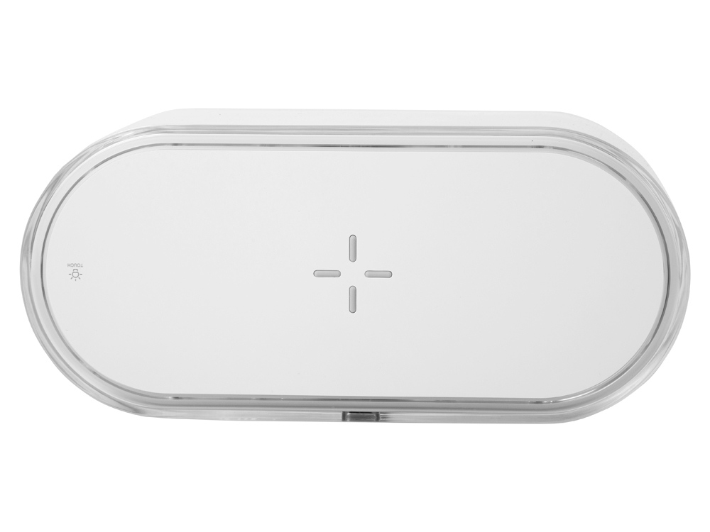 Ночник с беспроводной зарядкой и RGB подсветкой Miracle, 15 Вт, белый-2