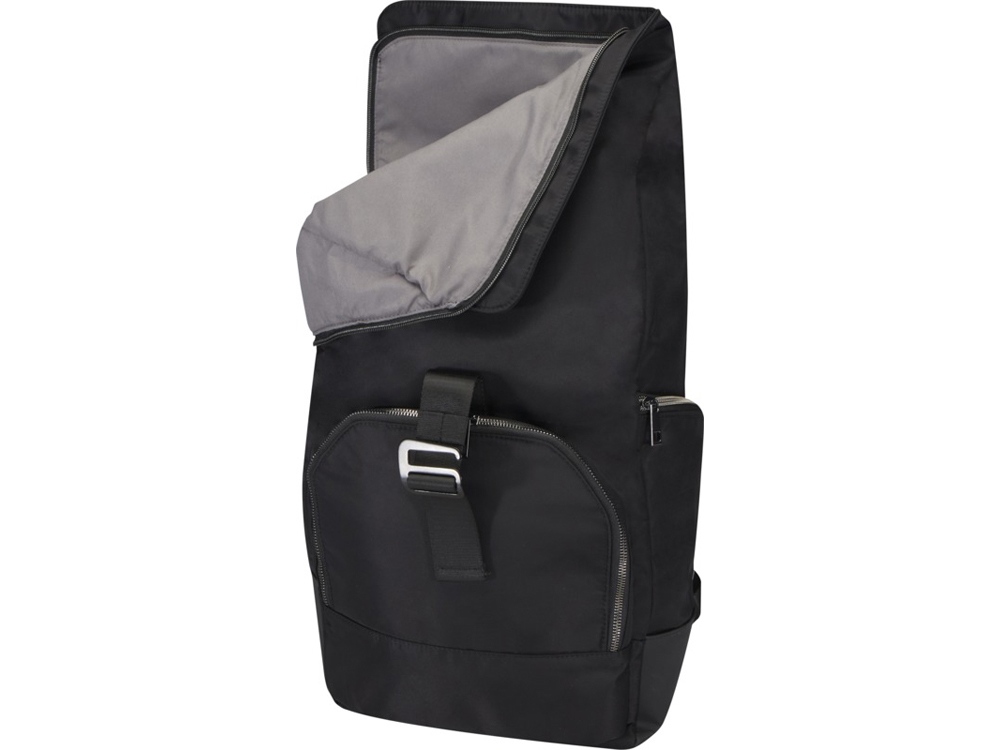 Рюкзак Rhine 15 GRS со сворачивающимся верхом на 18 л из материала, переработанного по стандарту GRS, сплошной черный-3