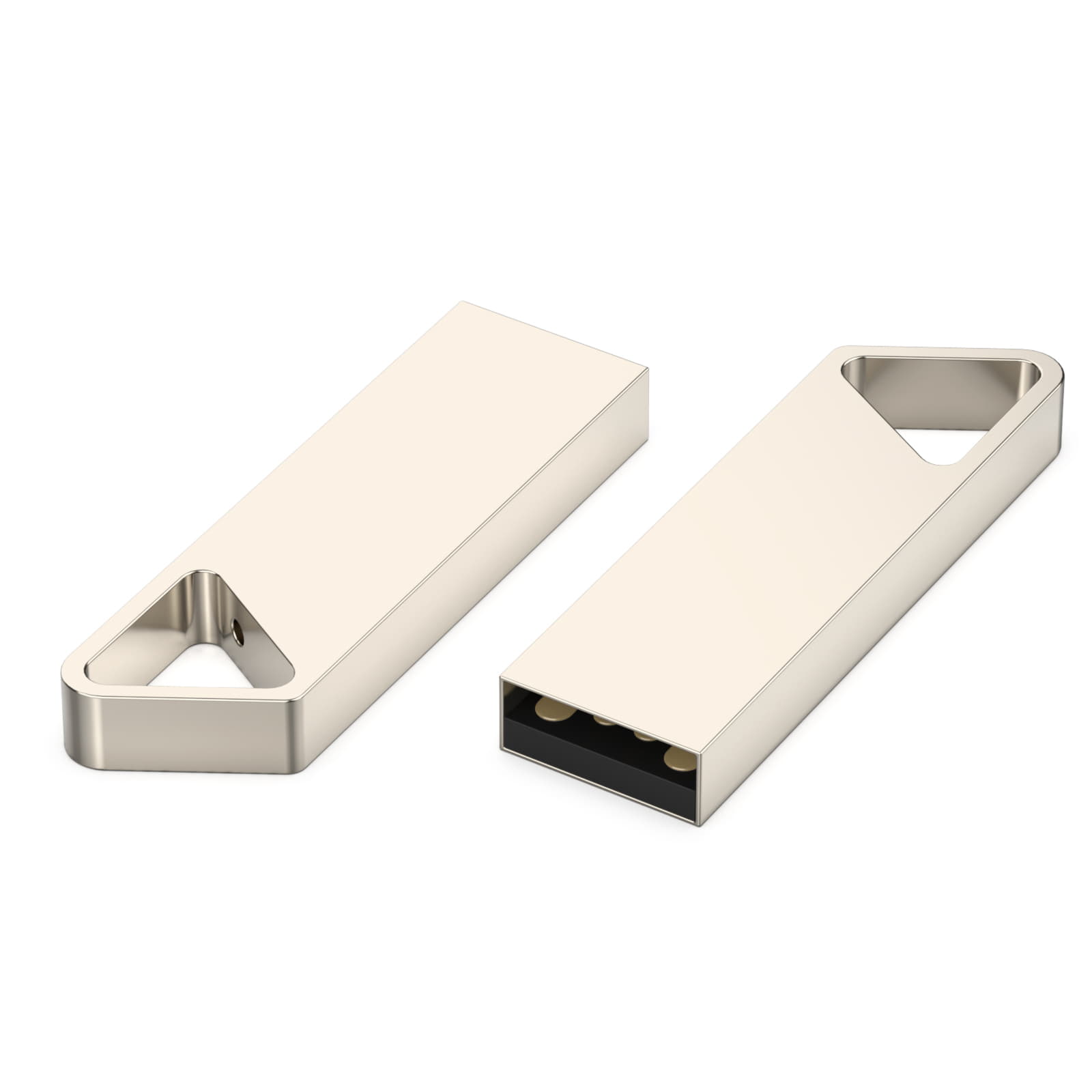 USB flash-карта SPLIT (16Гб), серебристая, 3,6х1,2х0,5 см, металл, серебристый-1