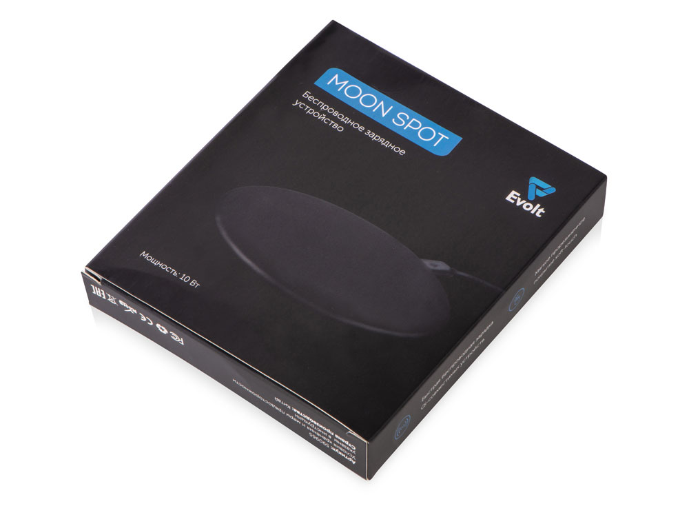 Беспроводное зарядное устройство с подсветкой логотипа Moon spot, 10 Вт, soft-touch-8