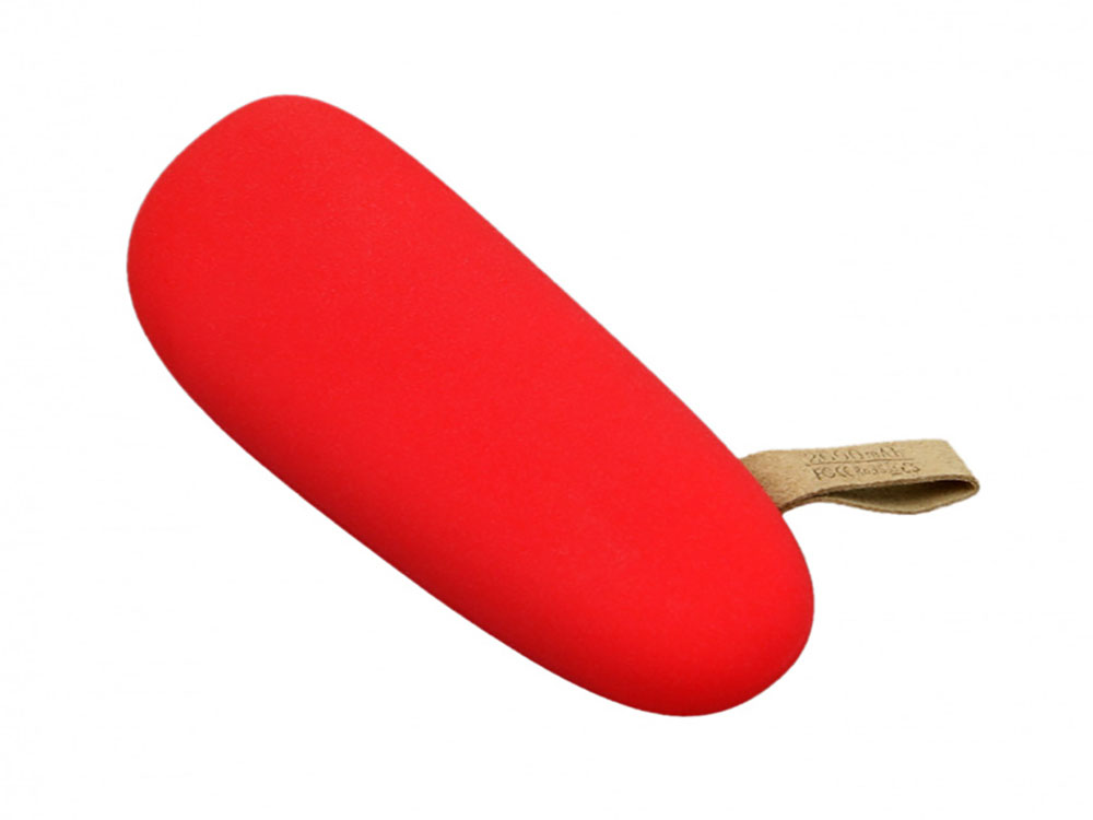 PB_Small_stone Универсальное зарядное устройство power bank в форме камня. 2600MAH. Красный-1