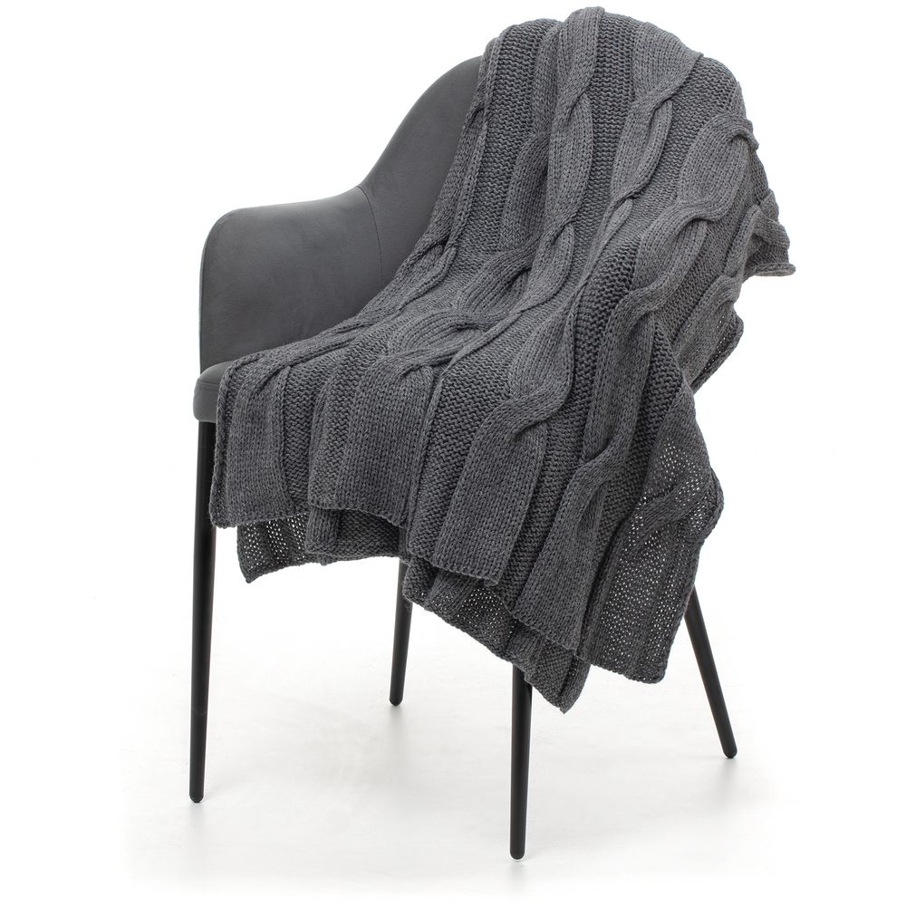 Плед Snefald, серый (маренго меланж)-1