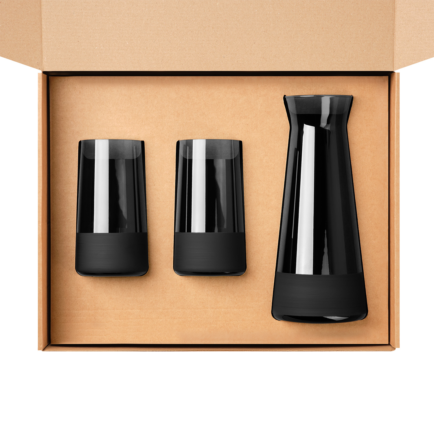 Подарочный набор декантер + 2 высоких стакана Блэк Эдишн (Black Edition), черный-1