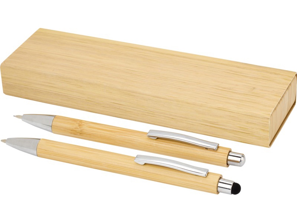 Oblys набор из бамбуковой шариковой ручки и механического карандаша - Натуральный-0