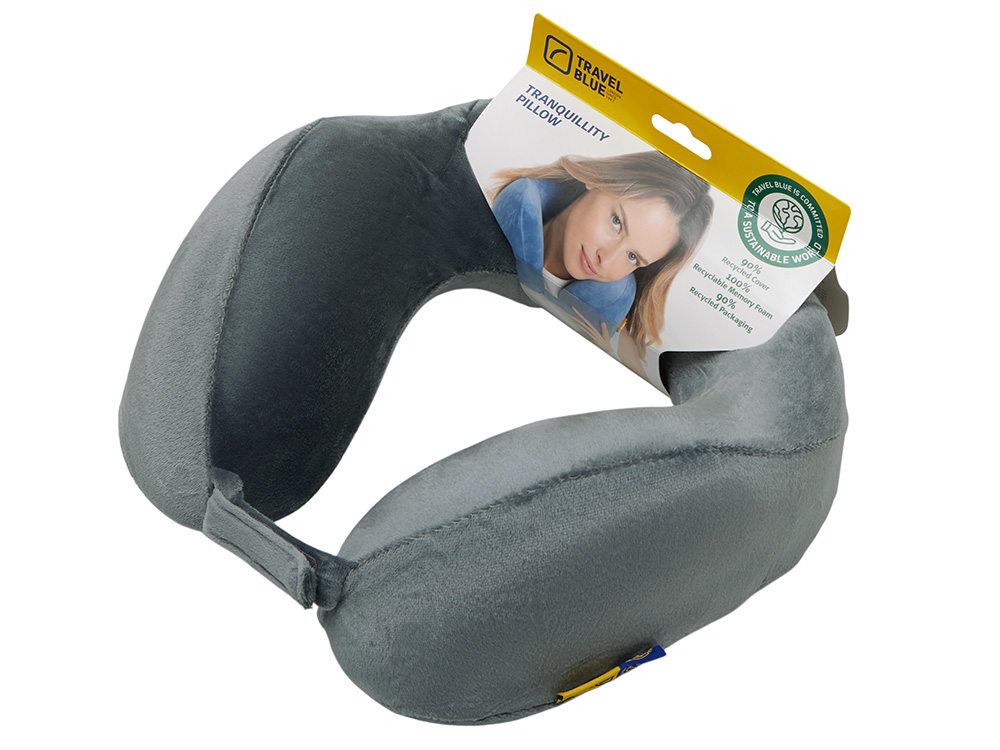 Подушка для путешествий с эффектом памяти Travel Blue Tranquility Pillow, увеличенная (212), цвет серый-4