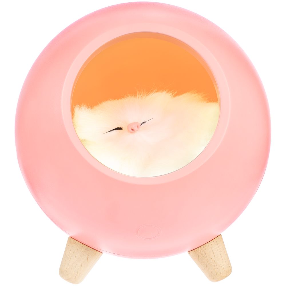 Беспроводная лампа-колонка Right Meow, розовая-1