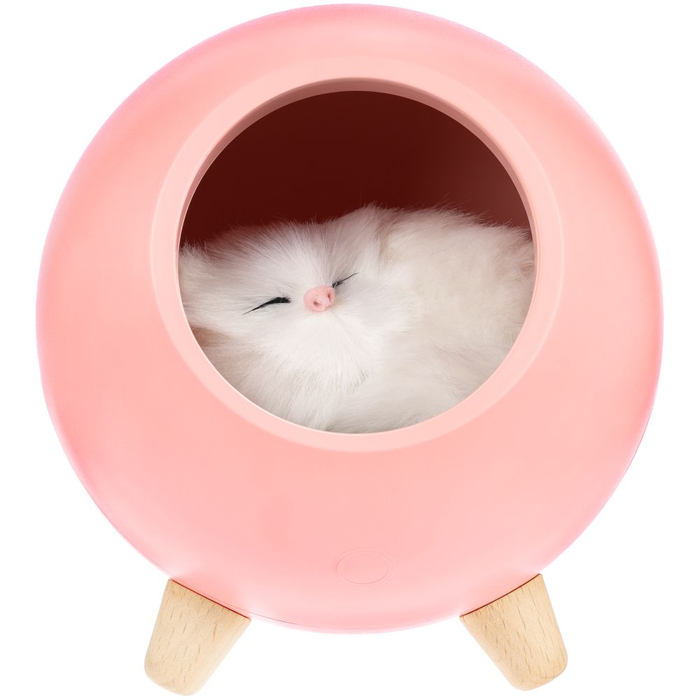 Беспроводная лампа-колонка Right Meow, розовая-2