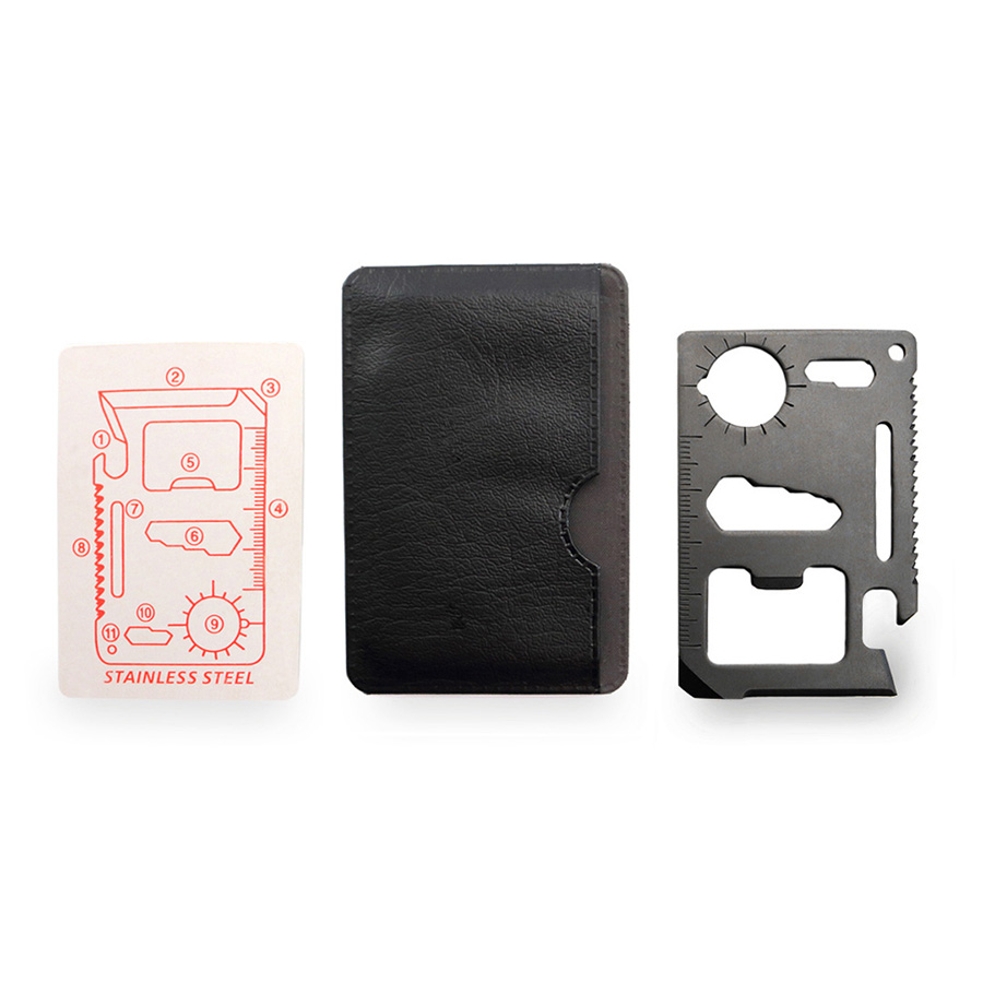 Мультиинструмент WICAX в чехле из  искусственной кожи, 7 x 4.5 см,  нерж. сталь, черный, серый, серебристый, черный-1