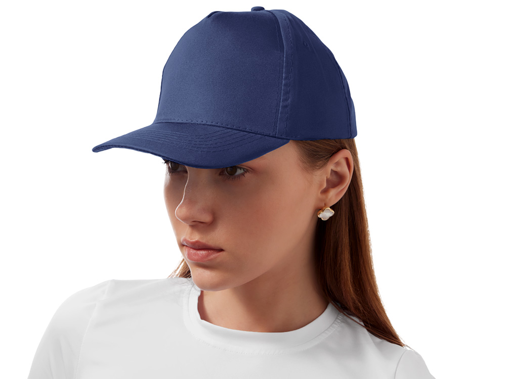 Бейсболка Poly 5-ти панельная 120гр, темно-синий-2