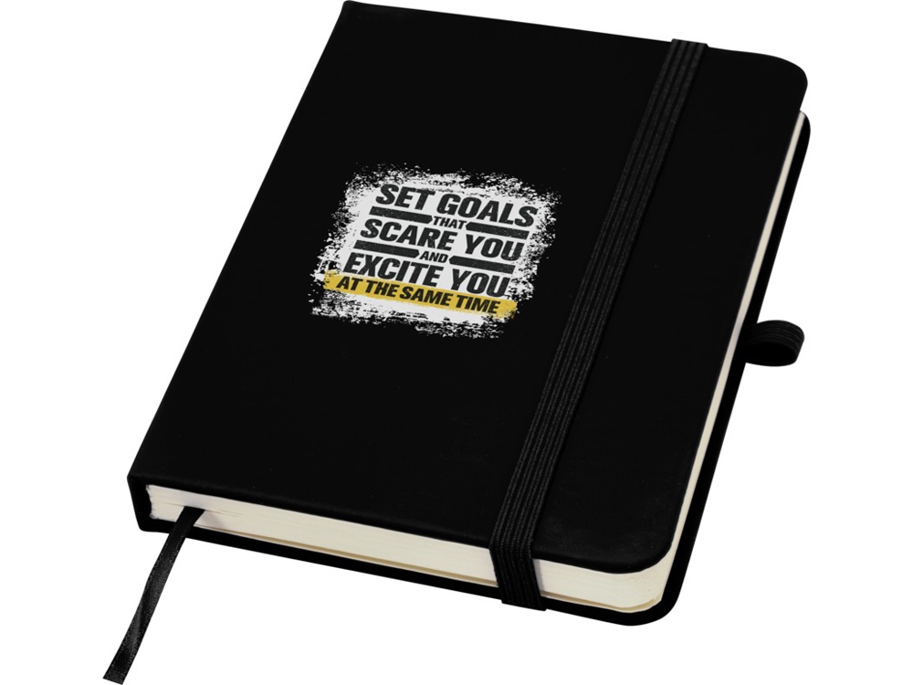 Блокнот Spectrum Plus формата A6 в твердой обложке - сплошной черный-5