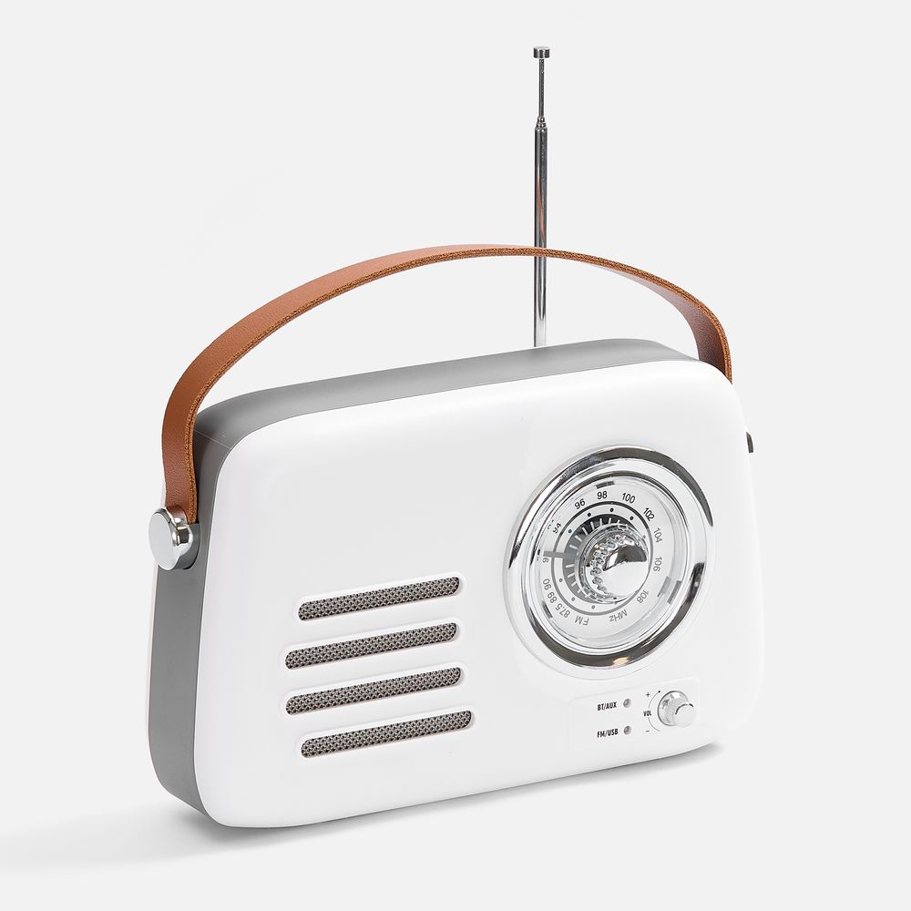Bluetooth-колонка с радио Retronica, белая-1