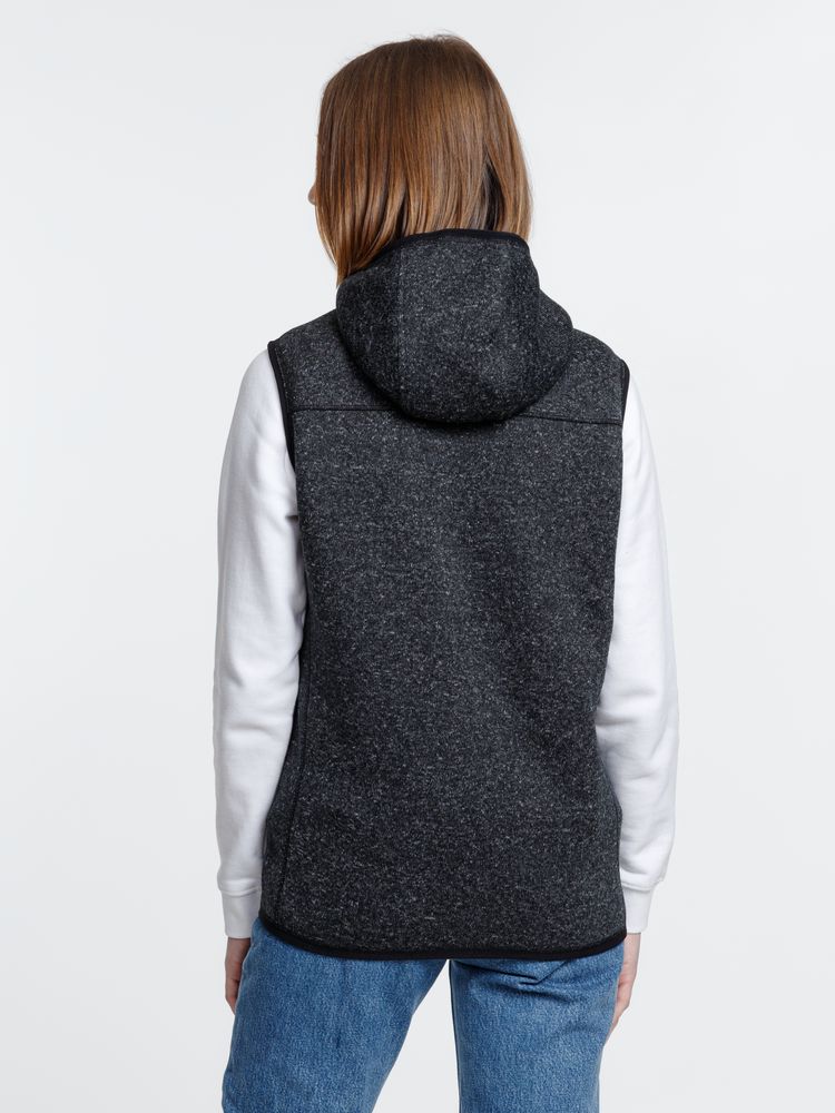 Жилет с капюшоном унисекс Gotland, черный-4