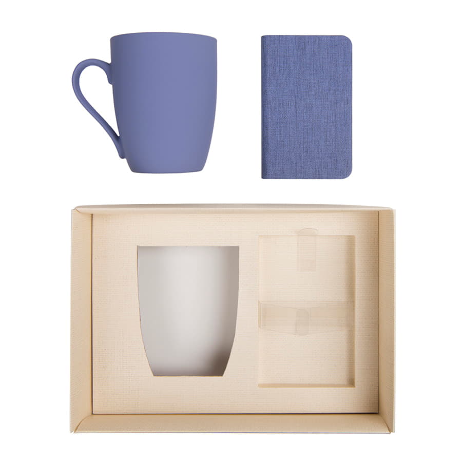 Набор подарочный PROVENCE-2: Универсальный аккумулятор(5000мАh) и кружка; голубой, шт, голубой, бежевый-9