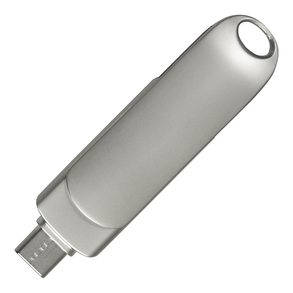 Флеш накопитель USB 3.0 + TYPE C Cupertino, серебристый матовый-2