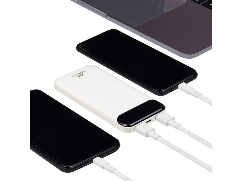 RIVACASE VA2240 (10000mAh) с дисплеем, белый, внешний аккумулятор 12/48-11