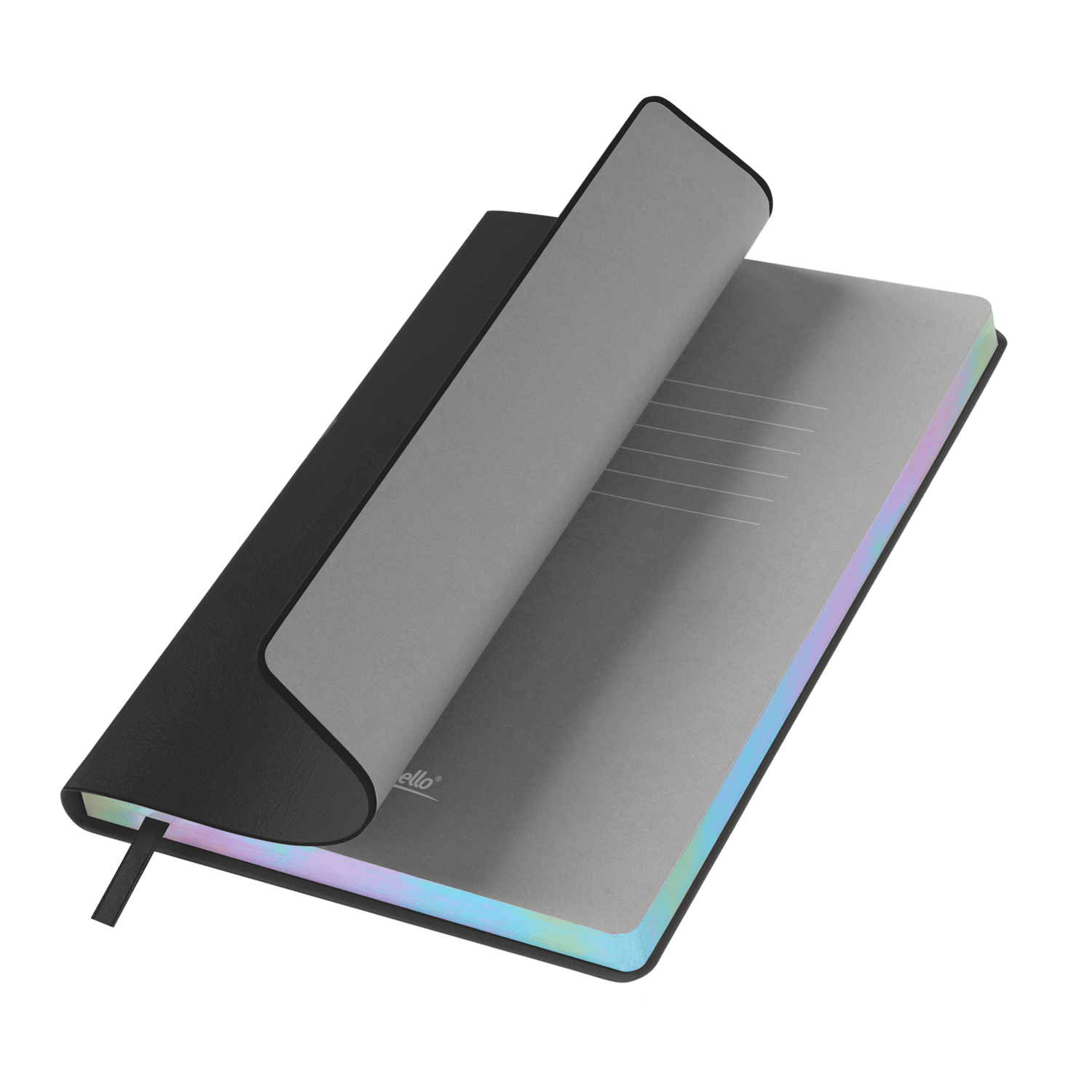 Ежедневник Galaxy недатированный, гибкая обложка, срез голограф. фольга, черный-0