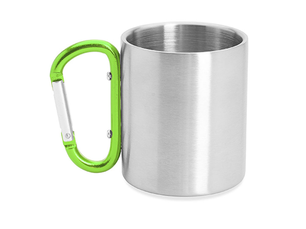 Кружка GUAYA с ручкой карабином, 230 мл, серебристый/папоротник-2