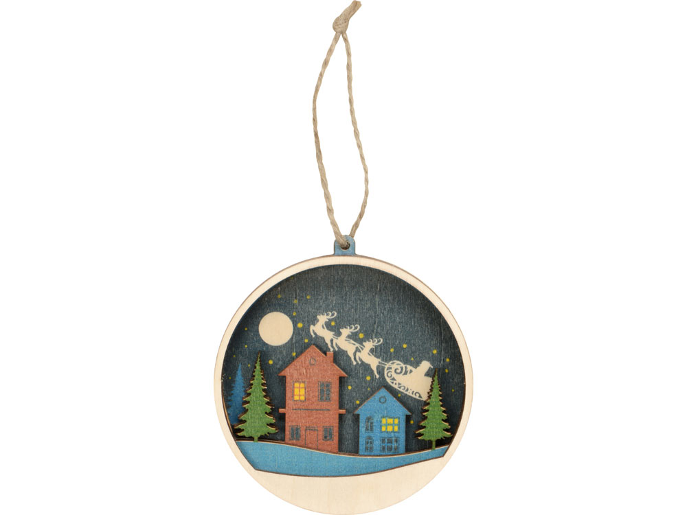 Подвеска деревянная многослойная Ночь перед рождеством-1