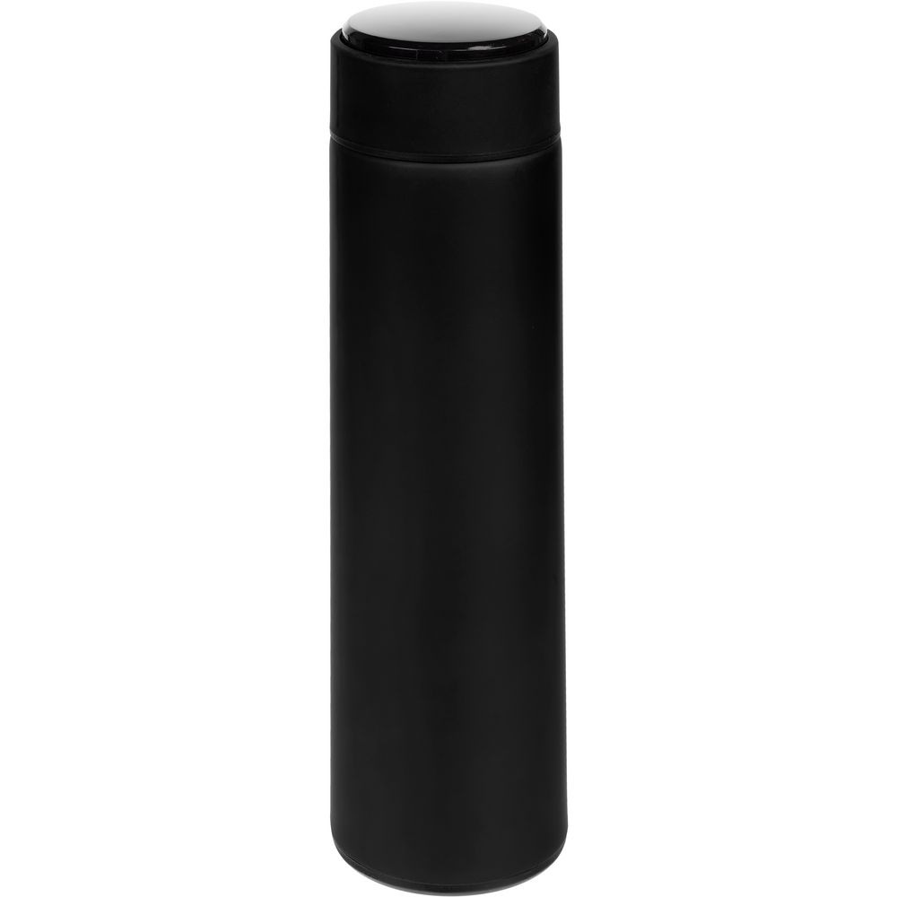Смарт-бутылка с заменяемой батарейкой Long Therm Soft Touch, черная-0
