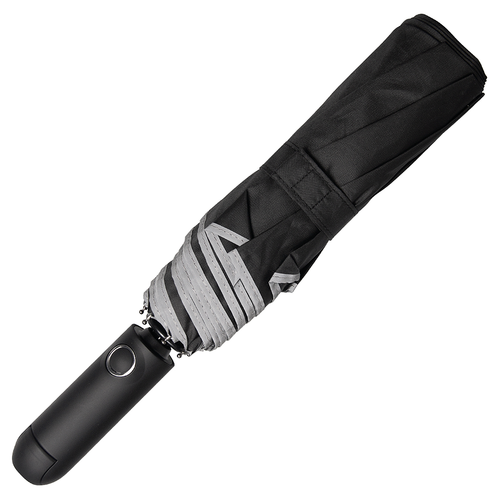 Зонт складной автоматический Forest Walker с фонариком, Чёрный-6