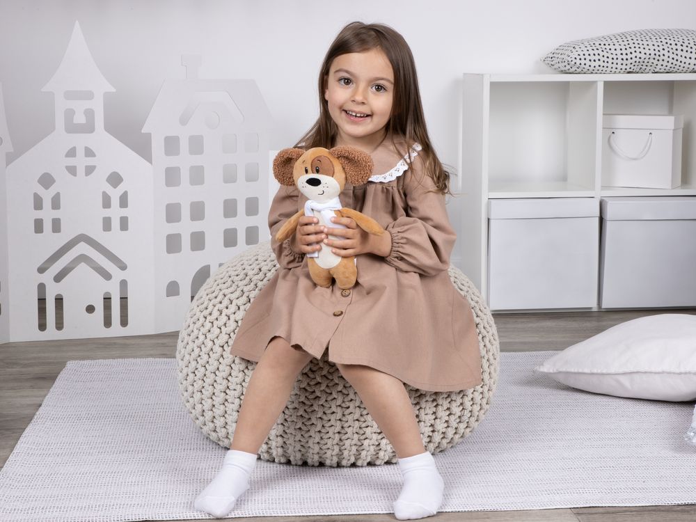 Мягкая игрушка Beastie Toys, собачка с белым шарфом-3