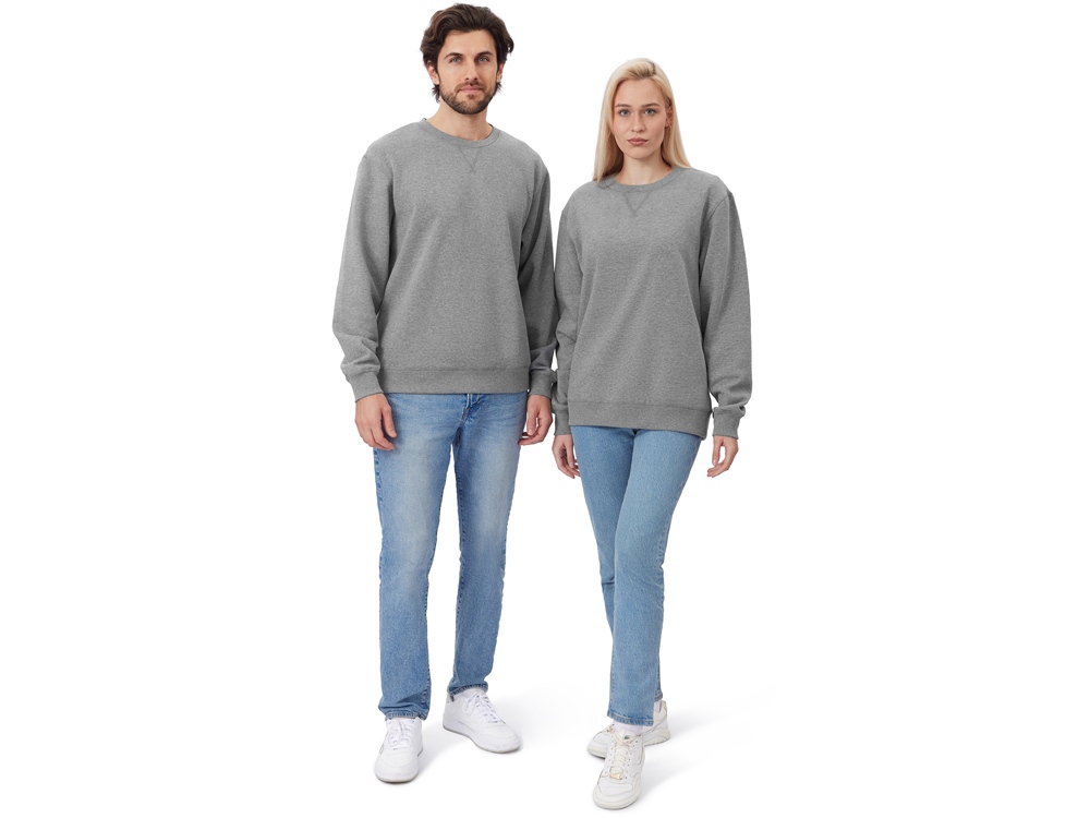 Свитшот оверсайз Lisbon унисекс, серый меланж-8