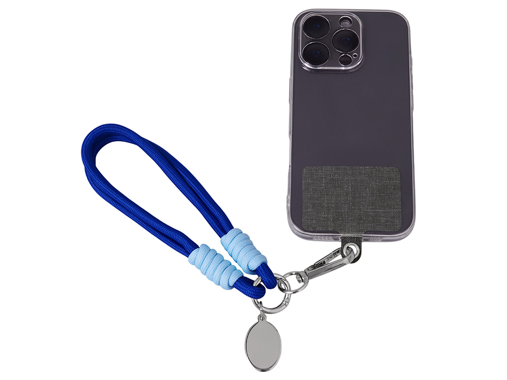 Брелок-браслет Bohemian c тканевым держателем для телефона, синий-1
