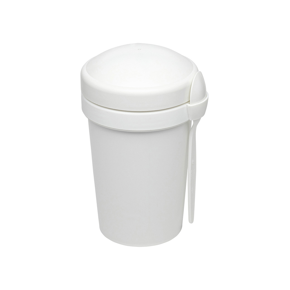 Ланч-бокс Cereal to go Green Line с ложкой (белый)-0