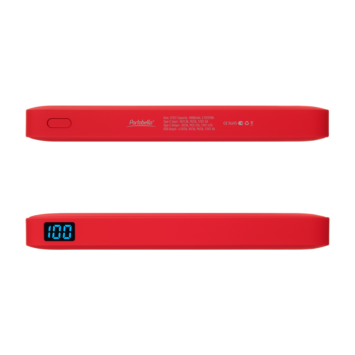 Внешний аккумулятор с подсветкой Ancor PD Plus 10000 mAh, красный-4