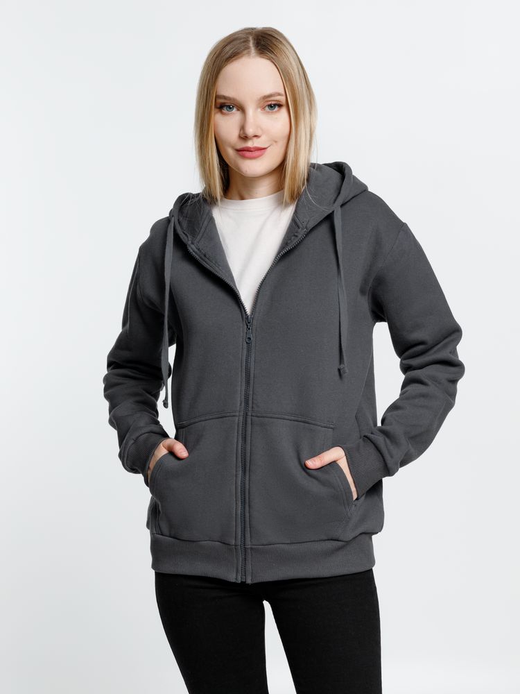 Толстовка на молнии с капюшоном Siverga Heavy 2.0, темно-серая (графит)-5