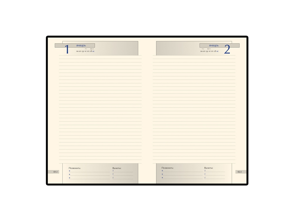 Ежедневник А5 полудатированный Imperium, черный (уголки и срез золото)-1