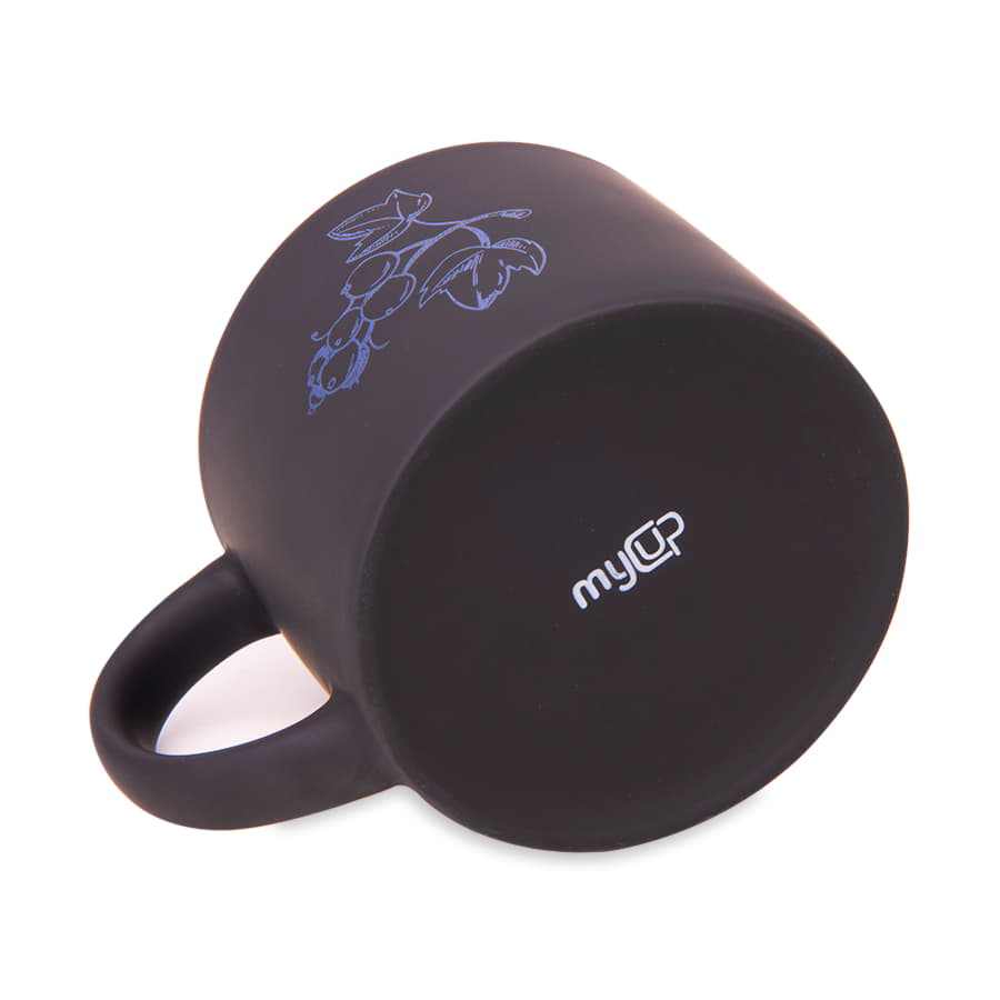 Кружка YASNA с покрытием SOFT-TOUCH, черный с синим, 310 мл, фарфор, черный, синий-1