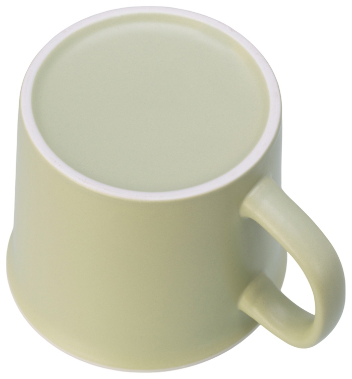 Матовая кружка Nancy 360 мл цветная снаружи, белая внутри, оливковый-3