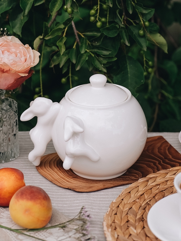Сахарница с кроликами (NEW), Белый-1