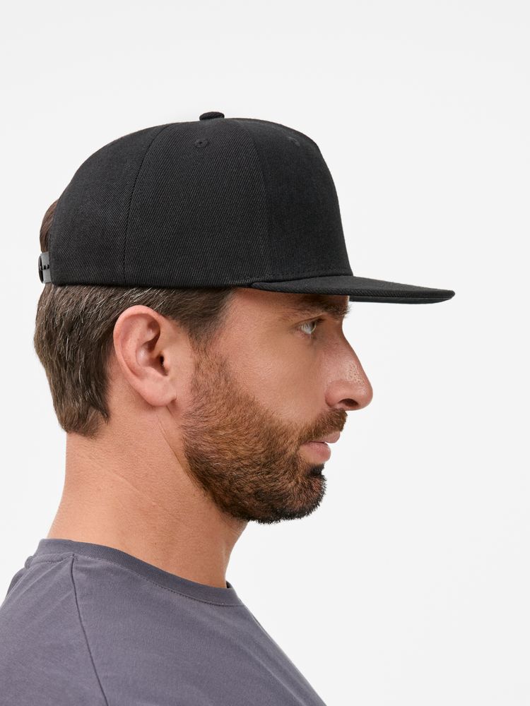 Бейсболка Epicore с прямым козырьком, черная-4