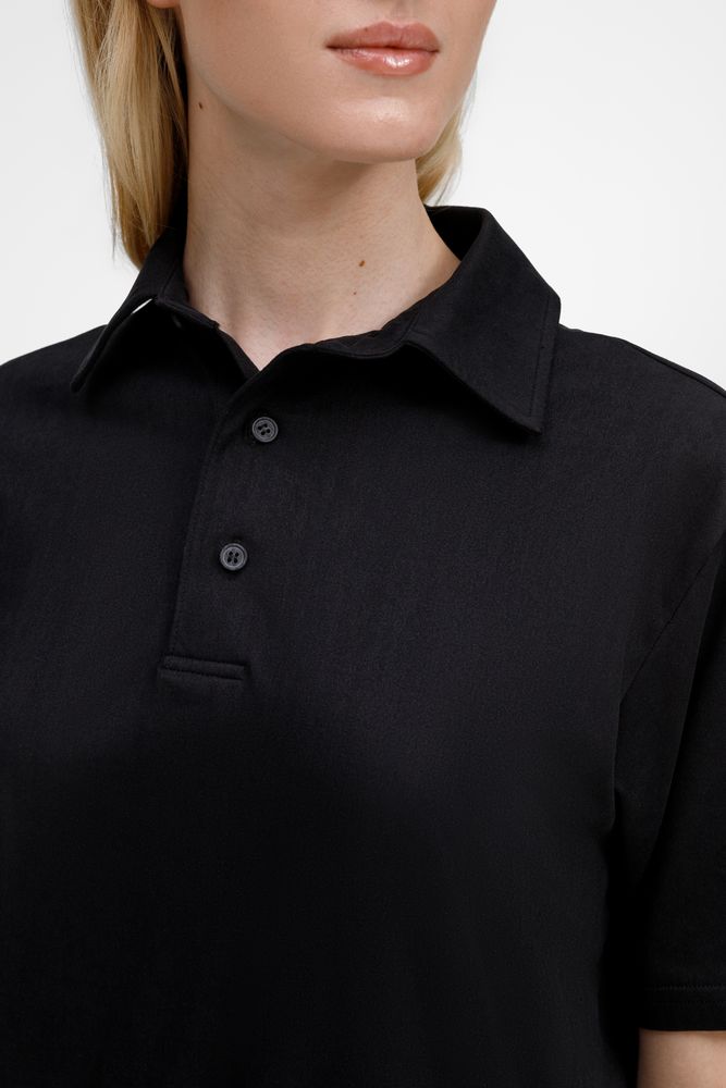 Рубашка поло унисекс Senti, черная-4