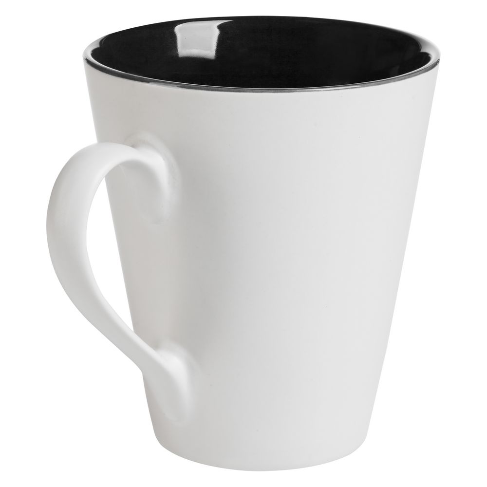 Кружка New Bell матовая, белая с черным-1