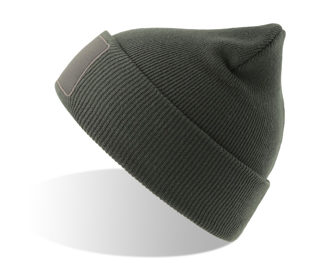 Шапка вязаная  двойная Wind-S с патчем, темно-серый-0