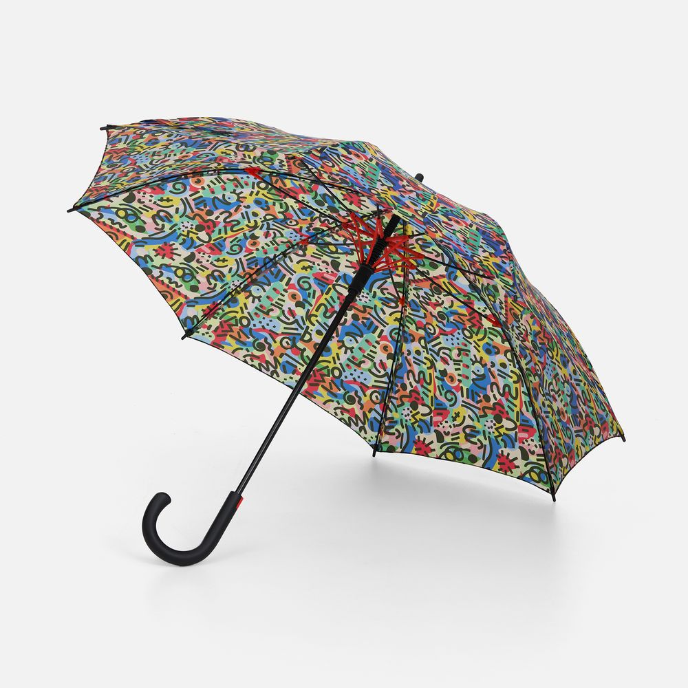 Зонт-трость Undercolor с полной запечаткой на заказ, с красными спицами-1