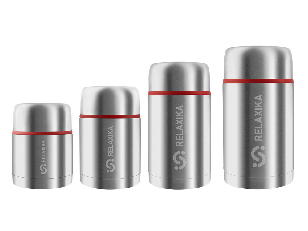 Термос для еды Relaxika 301 в чехле, 1200 мл, стальной-19