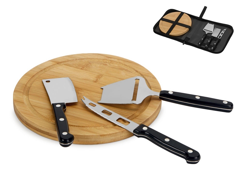 Набор для сыра с приборами Fabrizio, черный-0