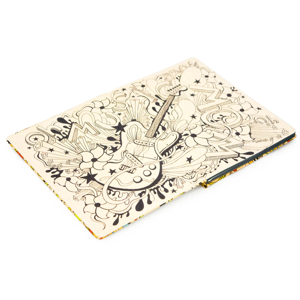 Записная книжка в клетку 15.5x21 Гитара R1-2443744, Красно-оранжевый-1